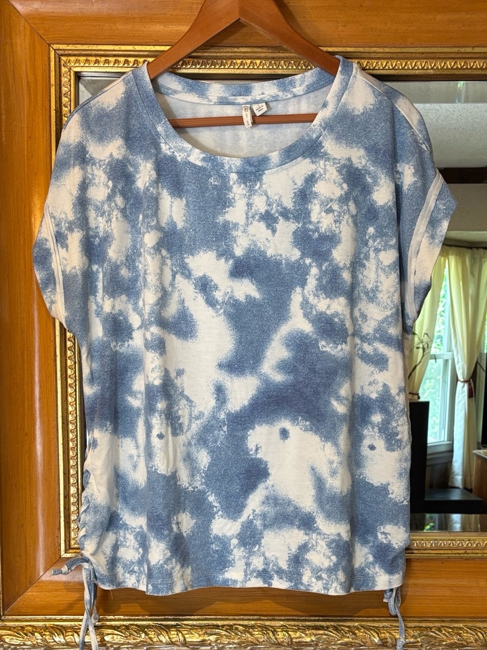 Cato Blue & White Tie Dye Tee - Size L